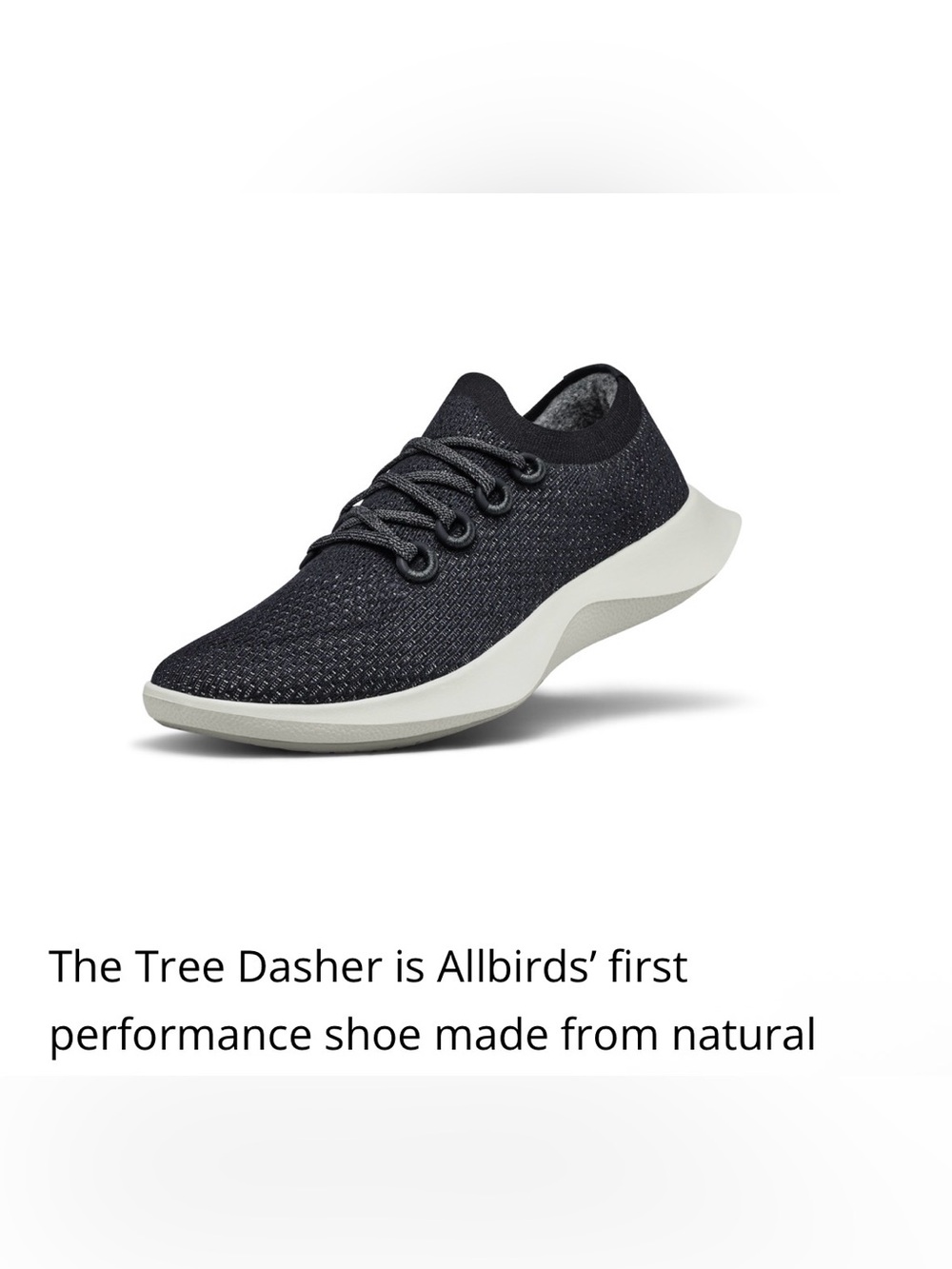 allbirds Women’s Tree Dasher Knit Sneaker - Black with Off-White Sole